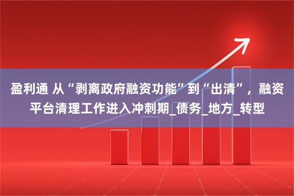 盈利通 从“剥离政府融资功能”到“出清”，融资平台清理工作进入冲刺期_债务_地方_转型
