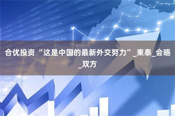 合优投资 “这是中国的最新外交努力”_柬泰_会晤_双方