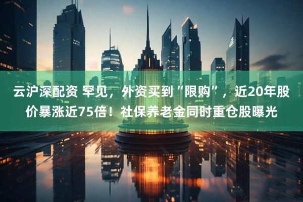 云沪深配资 罕见，外资买到“限购”，近20年股价暴涨近75倍！社保养老金同时重仓股曝光