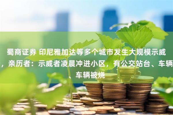 蜀商证券 印尼雅加达等多个城市发生大规模示威游行，亲历者：示威者凌晨冲进小区，有公交站台、车辆被烧